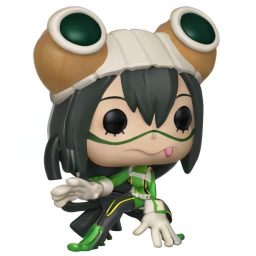 Funko Tsuyu packaging artwork complements other My Hero Academia figures