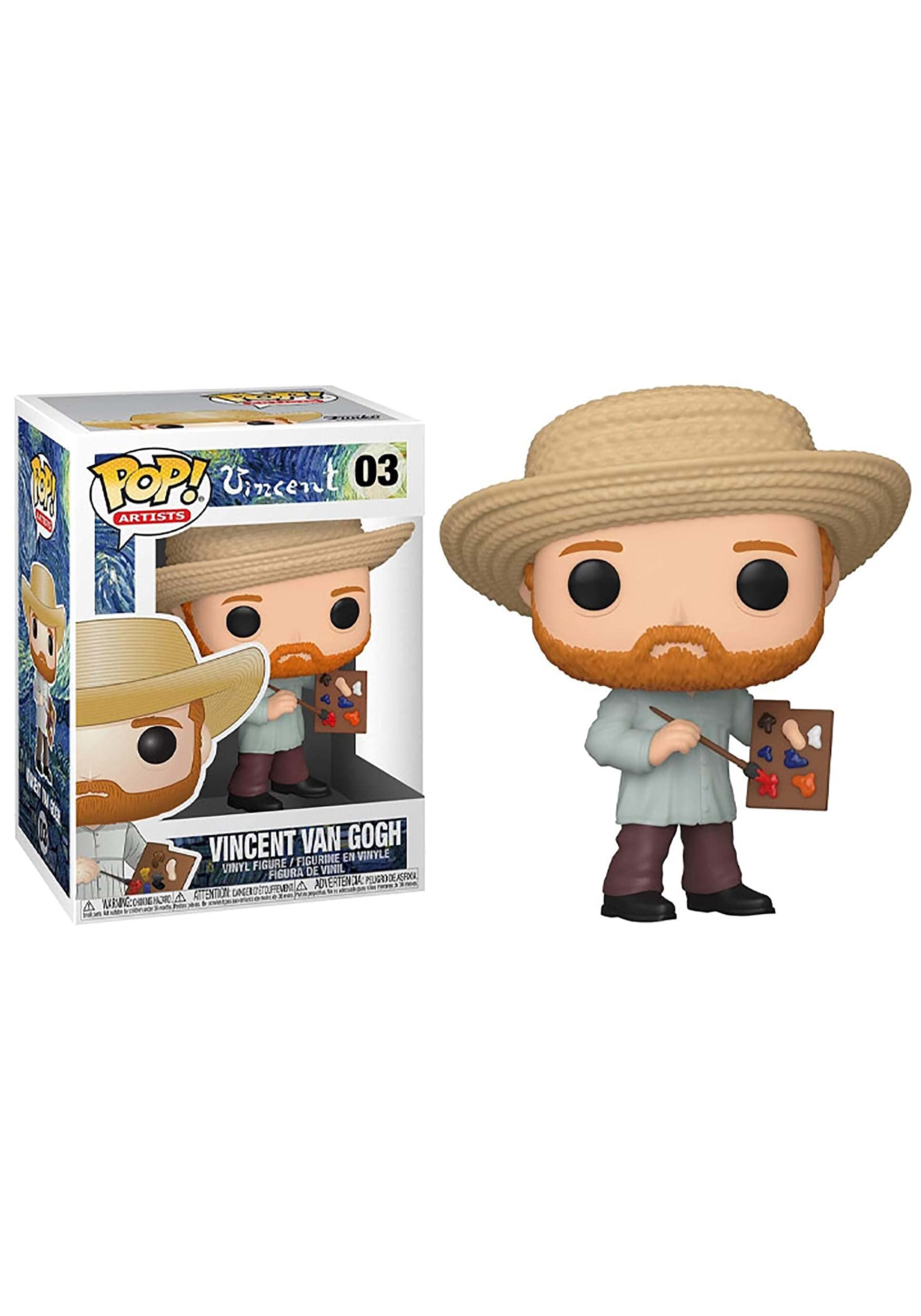 Funko Pop! Artists Vincent Van Gogh figure; stylized design—perfect for display on a shelf.