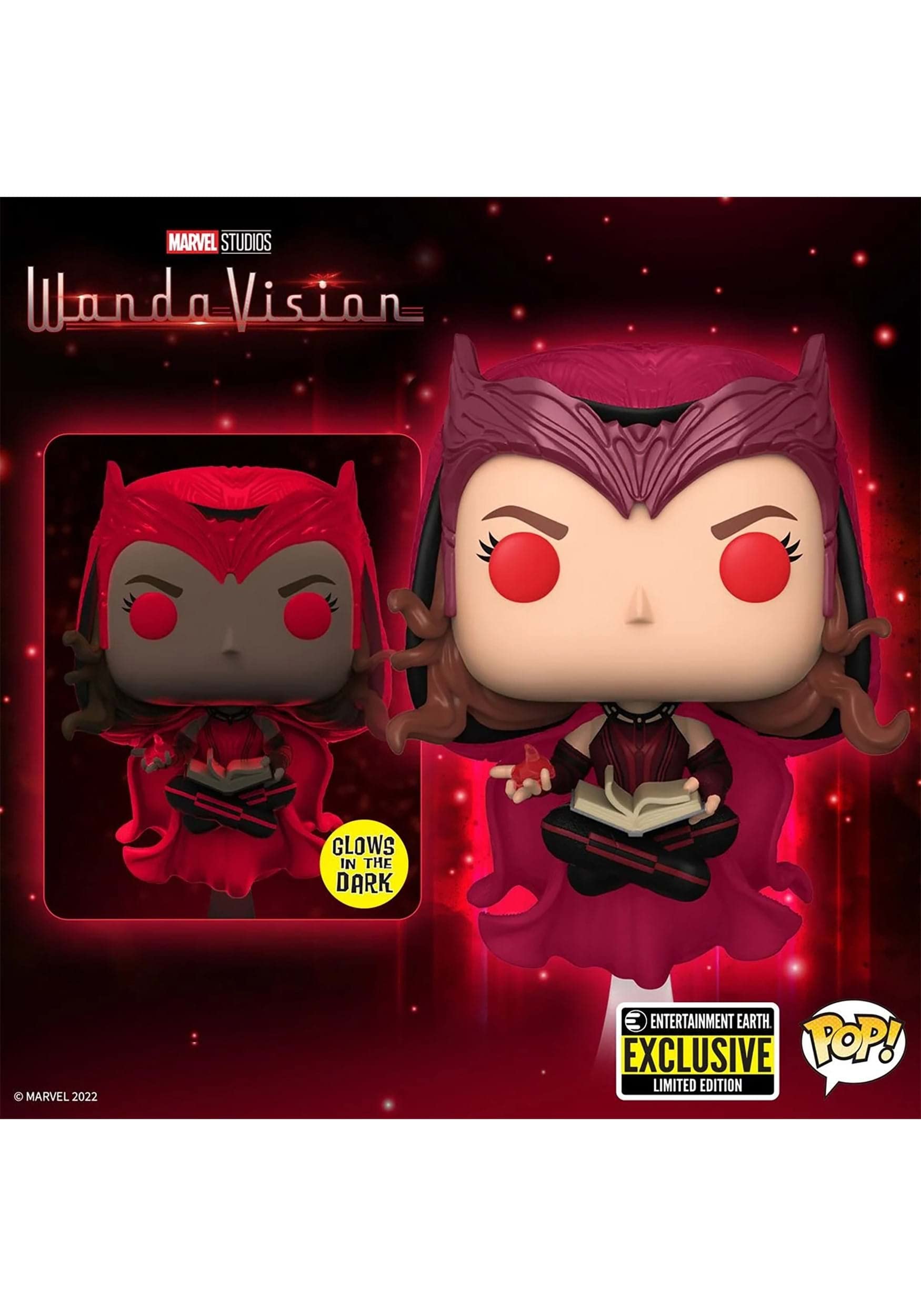 Funko WandaVision Scarlet Witch standard-size Pop! on a shelf-ready pose.