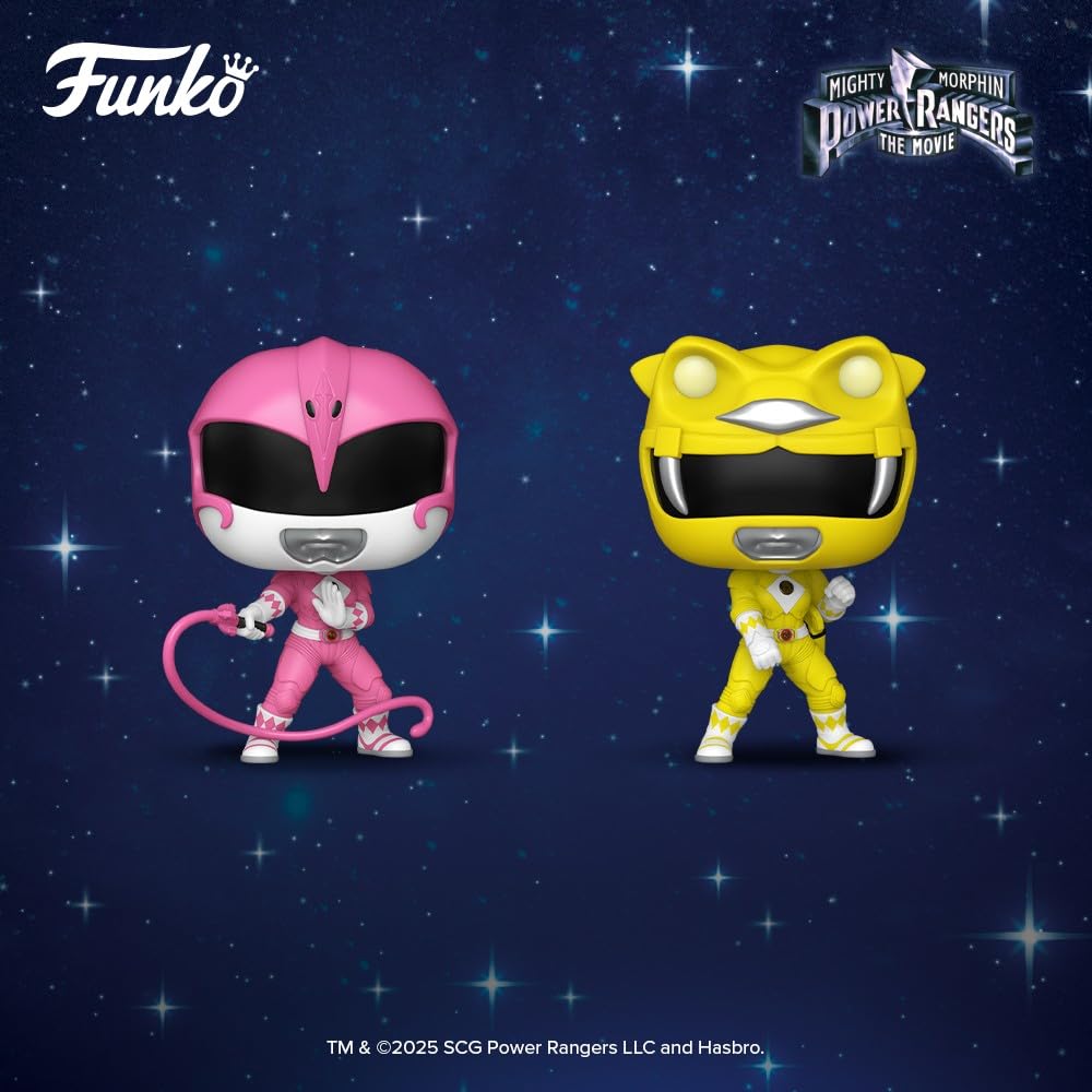Funko Yellow Ranger collectible detail highlights bold yellow suit and charm