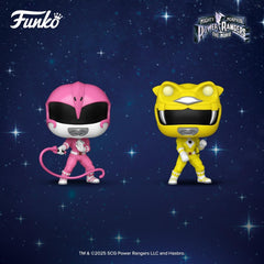 Funko Yellow Ranger collectible detail highlights bold yellow suit and charm
