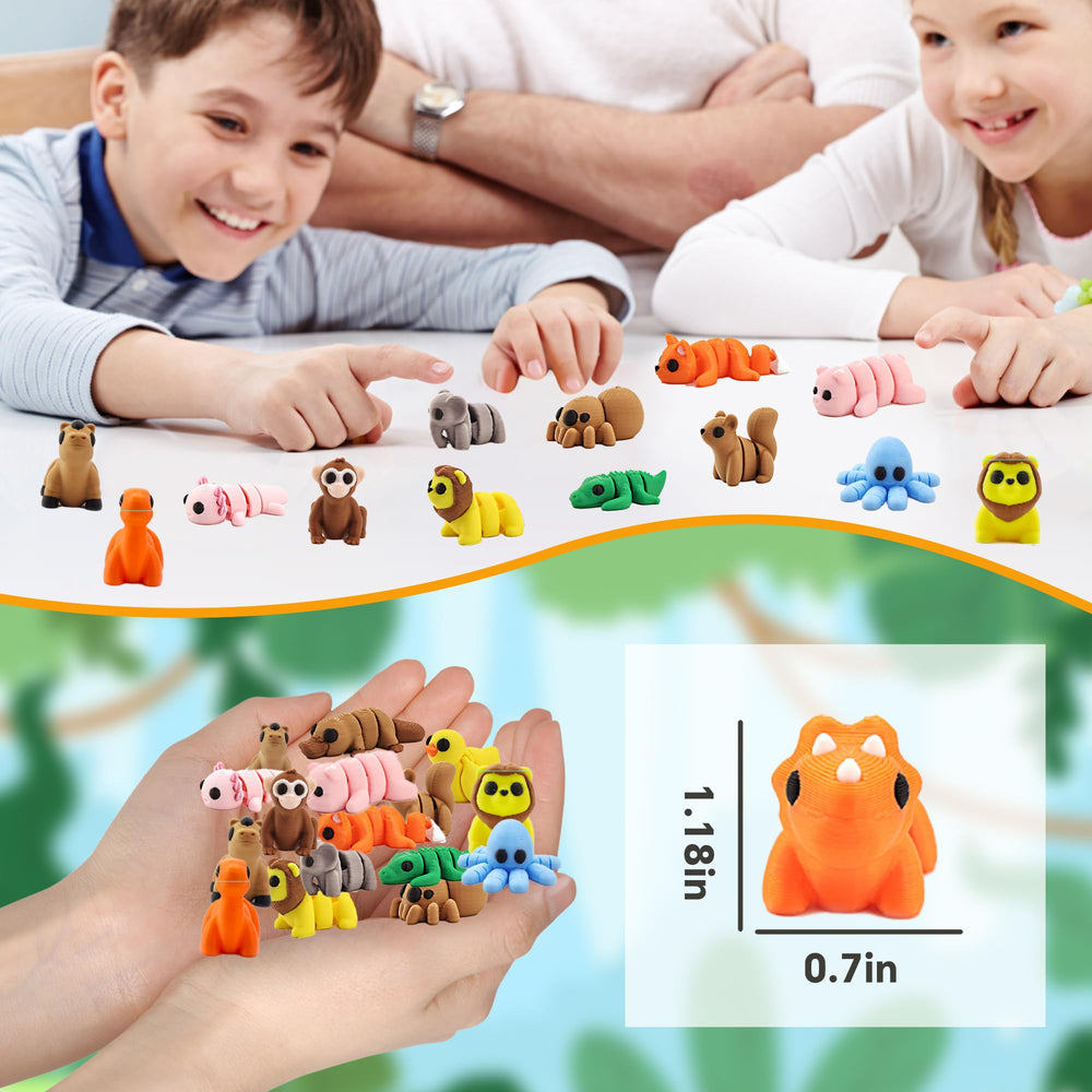 FUNKY STORE 3D-printed animal figurines with movable joints for interactive fun.