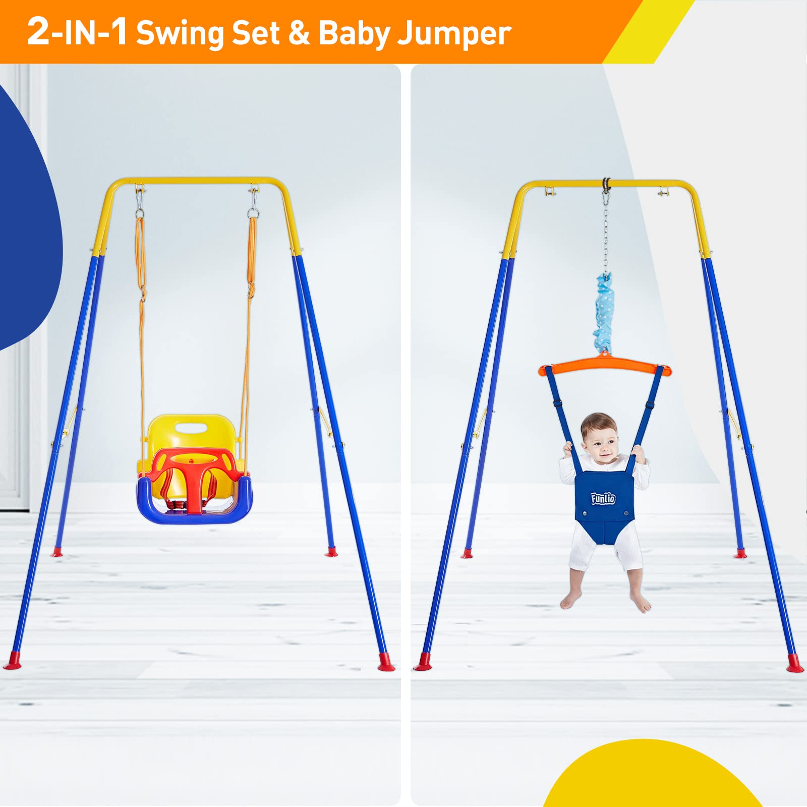 FUNLIO baby jumper with adjustable rope for versatile height