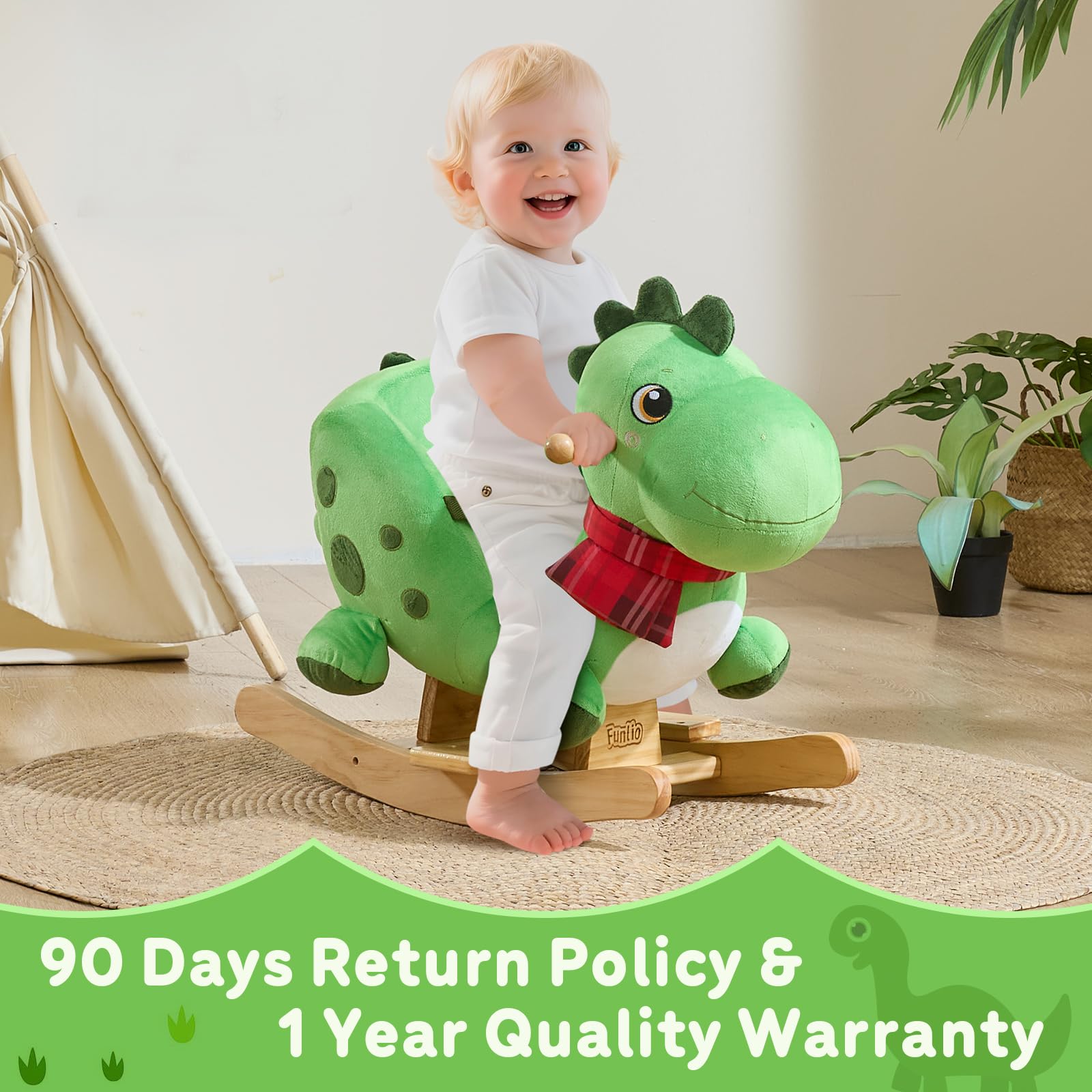 FUNLIO Dino rocking horse dimensions for space planning