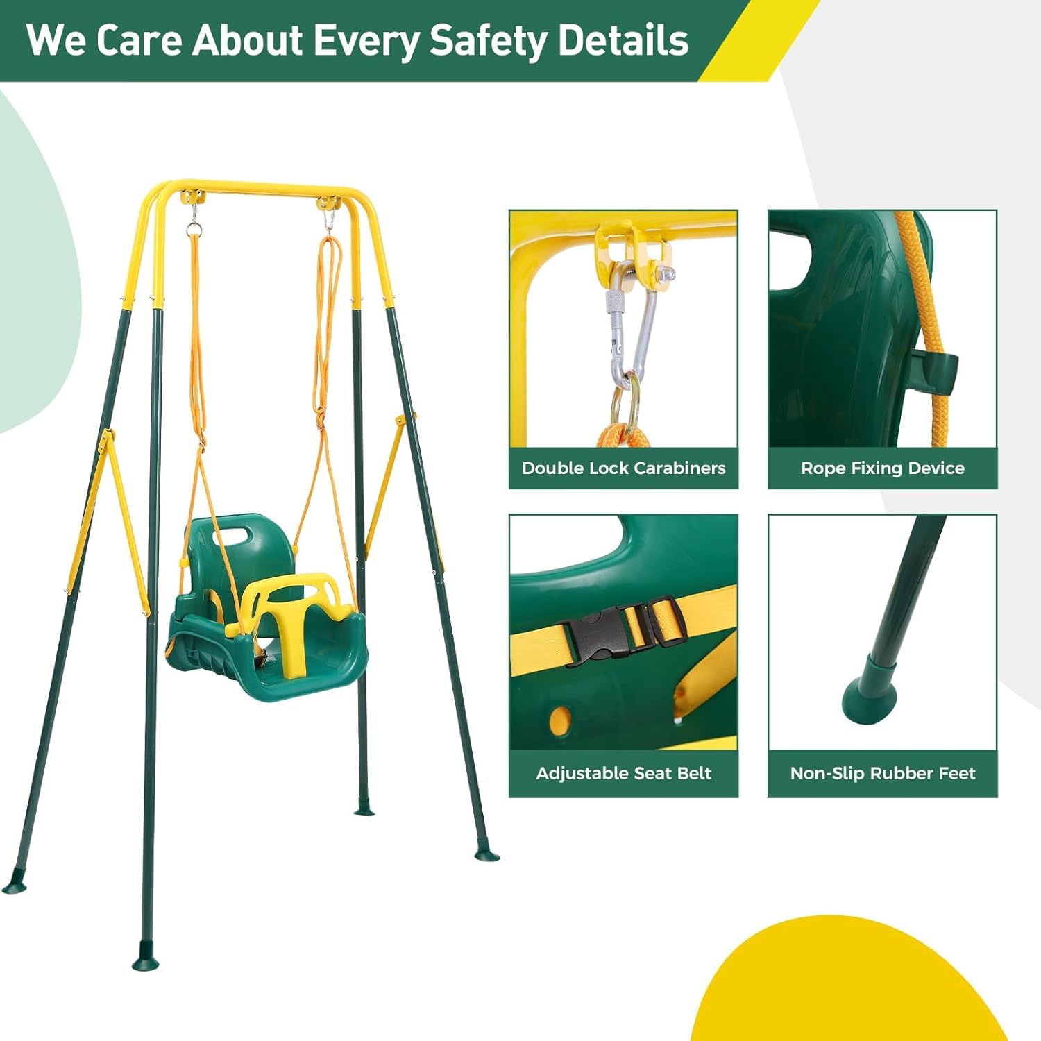 Safe backyard or living room setup with a sturdy frame.