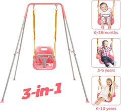 FUNLIO swing set with four sandbags for enhanced stability during play.
