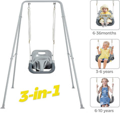 Funlio toddler swing shows four sandbags stabilizing the base for safety