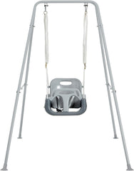 Funlio toddler swing with foldable metal stand for easy storage and versatile setup