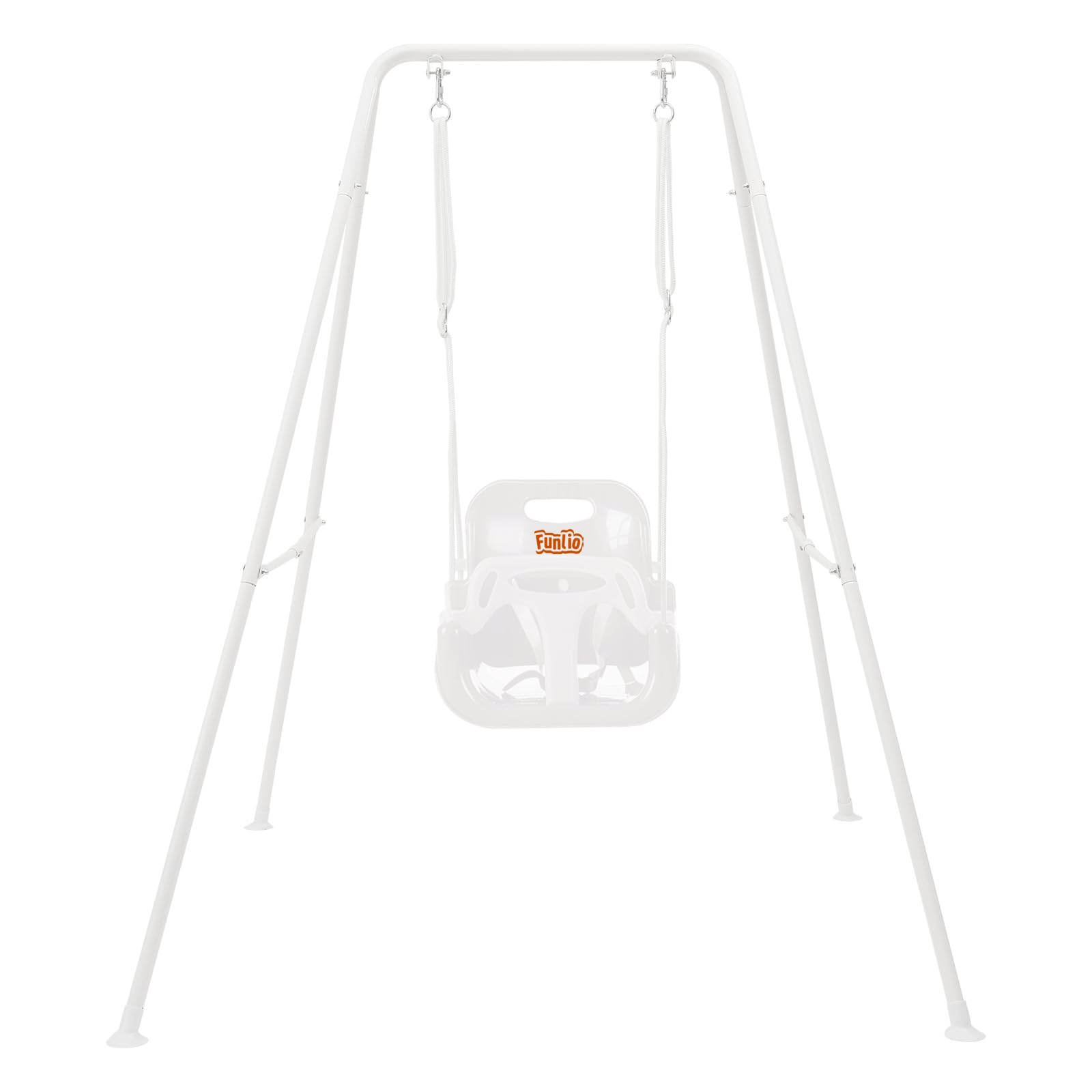 FUNLIO toddler swing with foldable stand for easy setup and backyard fun