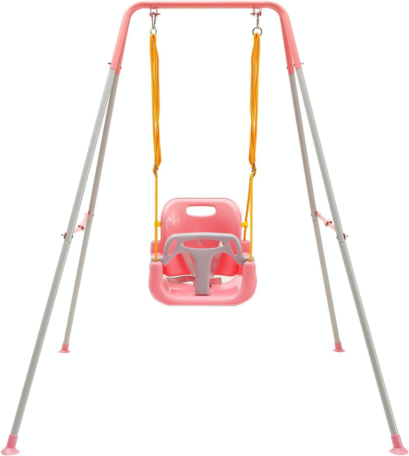 FUNLIO toddler swing with foldable stand, easy storage and versatile indoor/outdoor use.