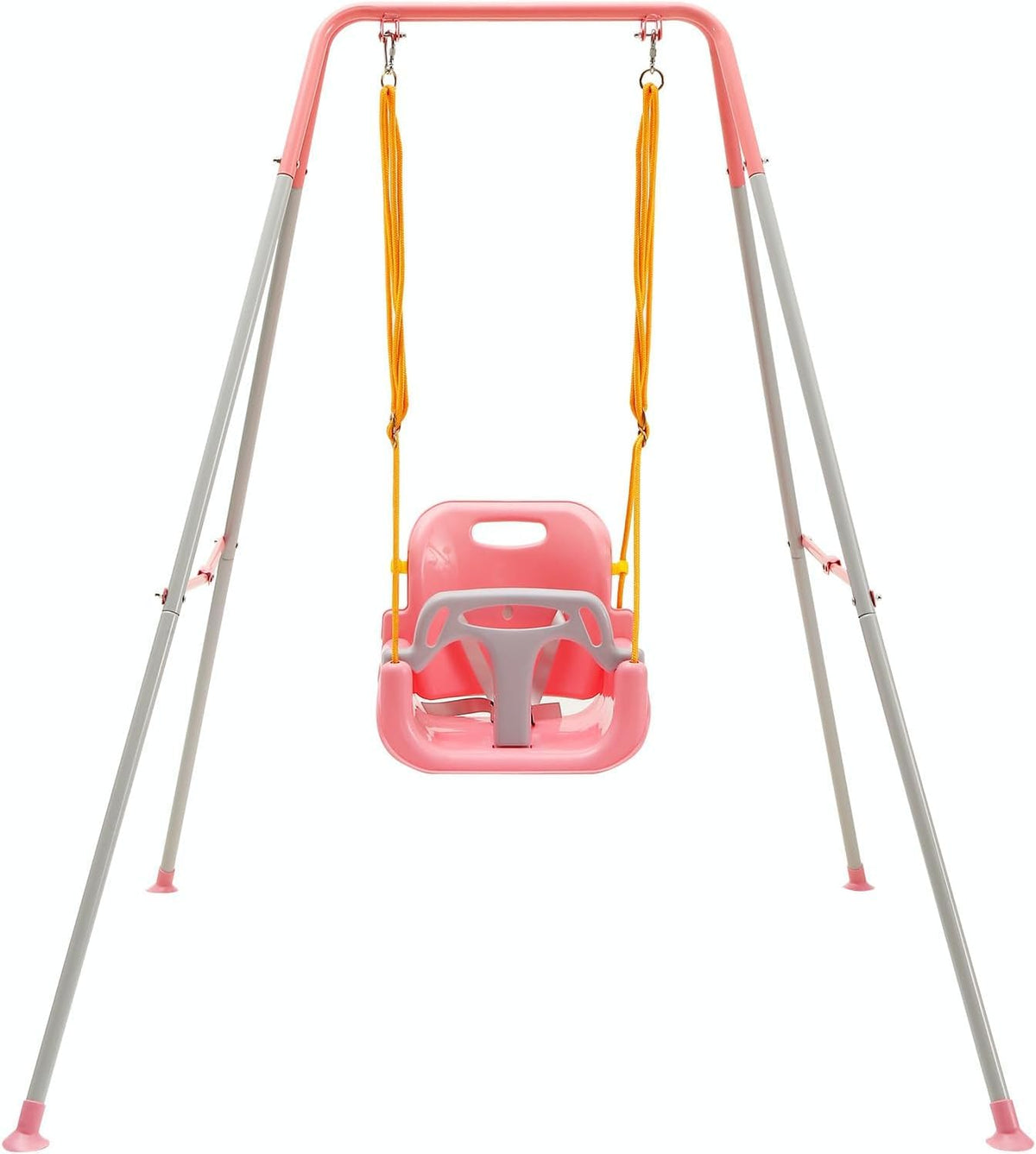 FUNLIO toddler swing with foldable stand, easy storage and versatile indoor/outdoor use.