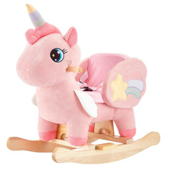 FUNLIO unicorn baby rocking horse in pink invites imaginative play for toddlers.