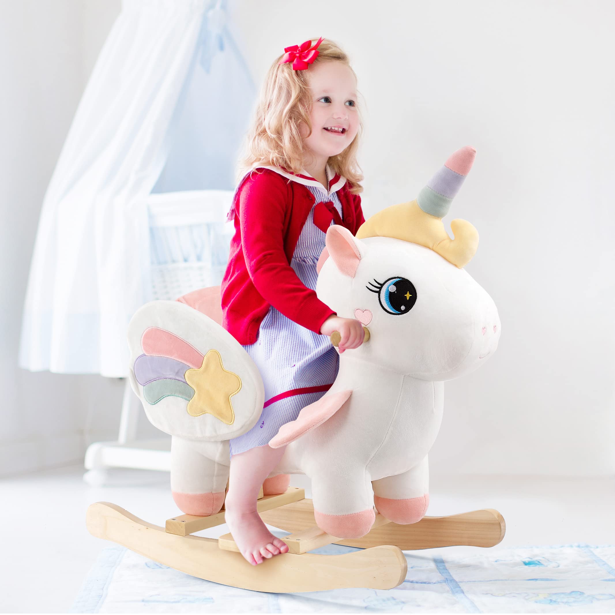 Funlio unicorn rocking horse twinkle eyes for magical play