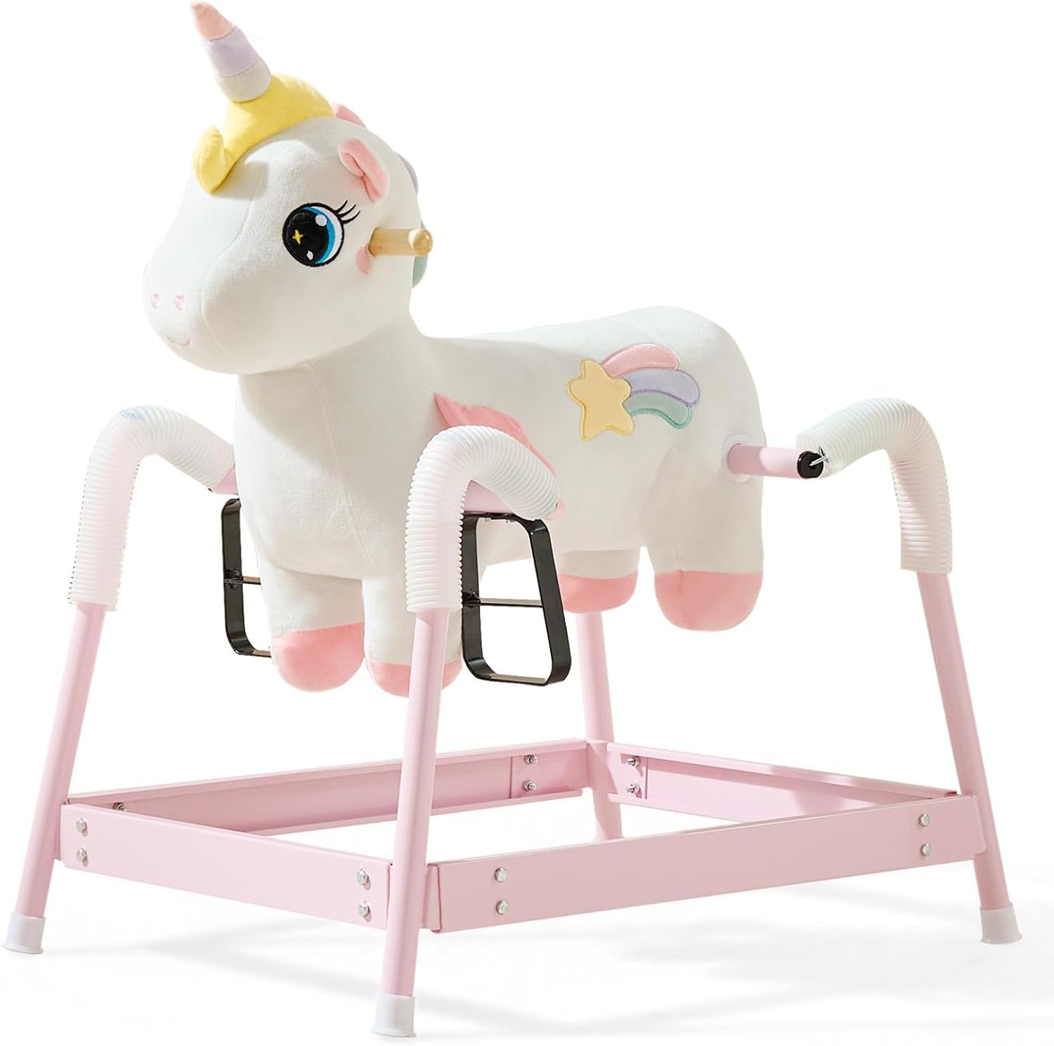 FUNLIO unicorn spring rocking horse toy for imaginative play with safe design