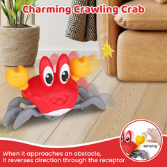 FunMission Crawling Crab toy with music and LED lights for sensory play.