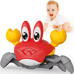 FunMission Crawling Crab toy demonstrates sideways movement for tummy-time routines.