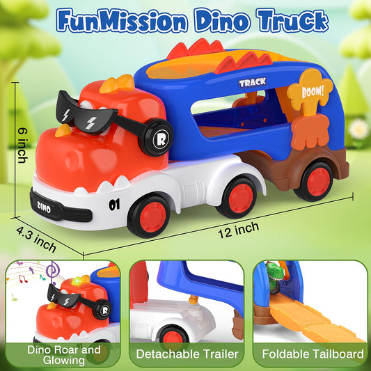 FunMission green pull-back dinosaur car boosts active, imaginative play