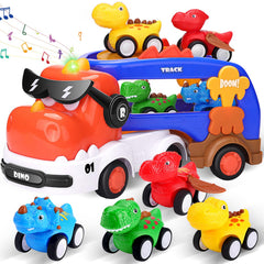 FunMission dinosaur truck double-decker rotates for dynamic play