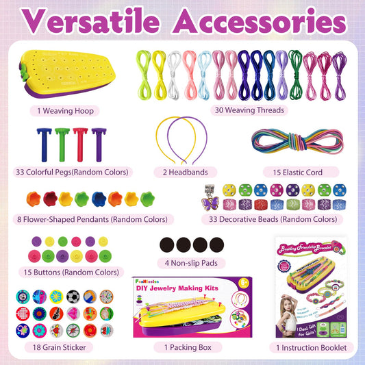 FunMission weaving hoop and headbands a comfy setup for creative bracelet making