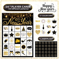 Funnlot New Year Eve Bingo caller chips facilitate smooth classroom or family gameplay.