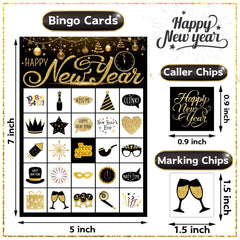 Funnlot New Year Eve Bingo marking chips for quick, consistent scoring.