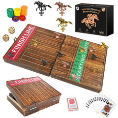 FUNNYB&G 21-inch horse race board folded for portable family game nights.