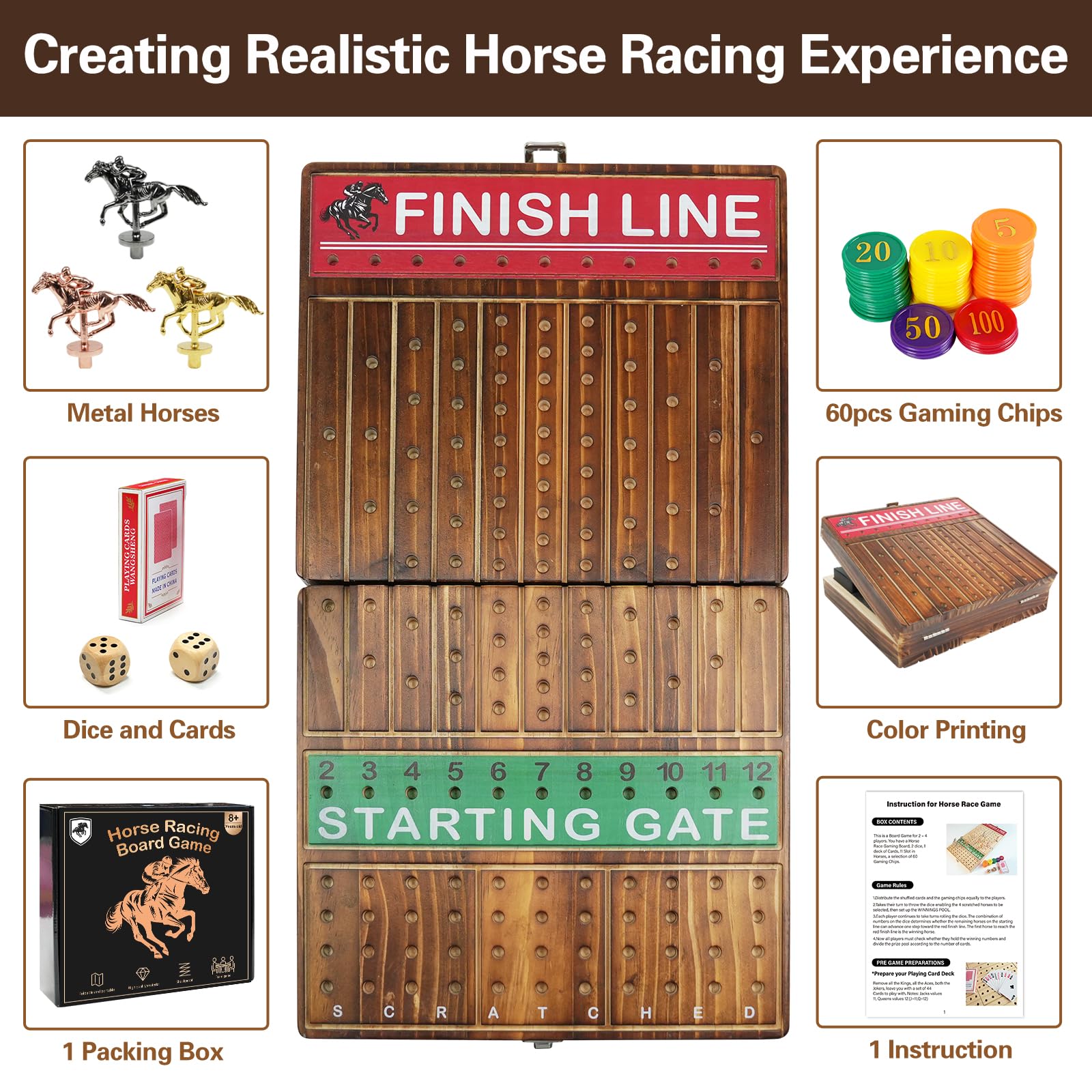 FUNNYB&G horse race board setup showing expanded play area for gatherings.