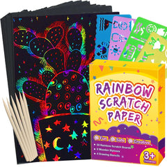 FUNNYB&G rainbow scratch paper kit cover with vibrant colors for creative play