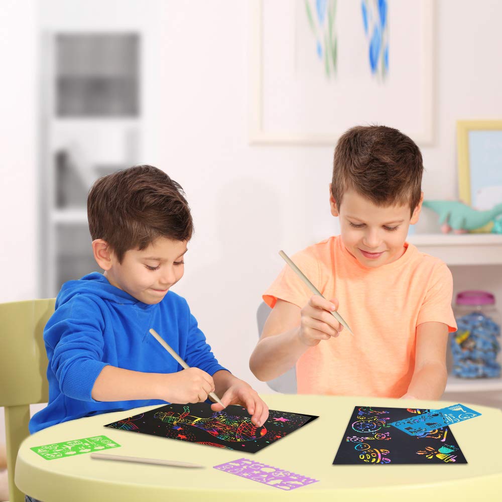 FUNNYB&G wooden styluses for scratch art, smooth control for young artists