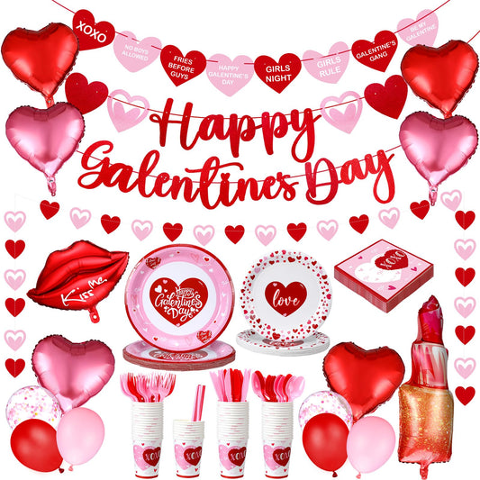 Funnymoom galentine heart banner decor for wall display and photo moments