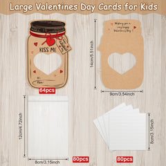 FunnyPars mason jar valentines cards display eight styles