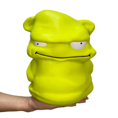 Funnysquee giant green monster squishy for stress relief and fidget fun.