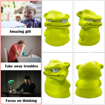 Funnysquee green monster squishy provides sensory relief and relaxation.