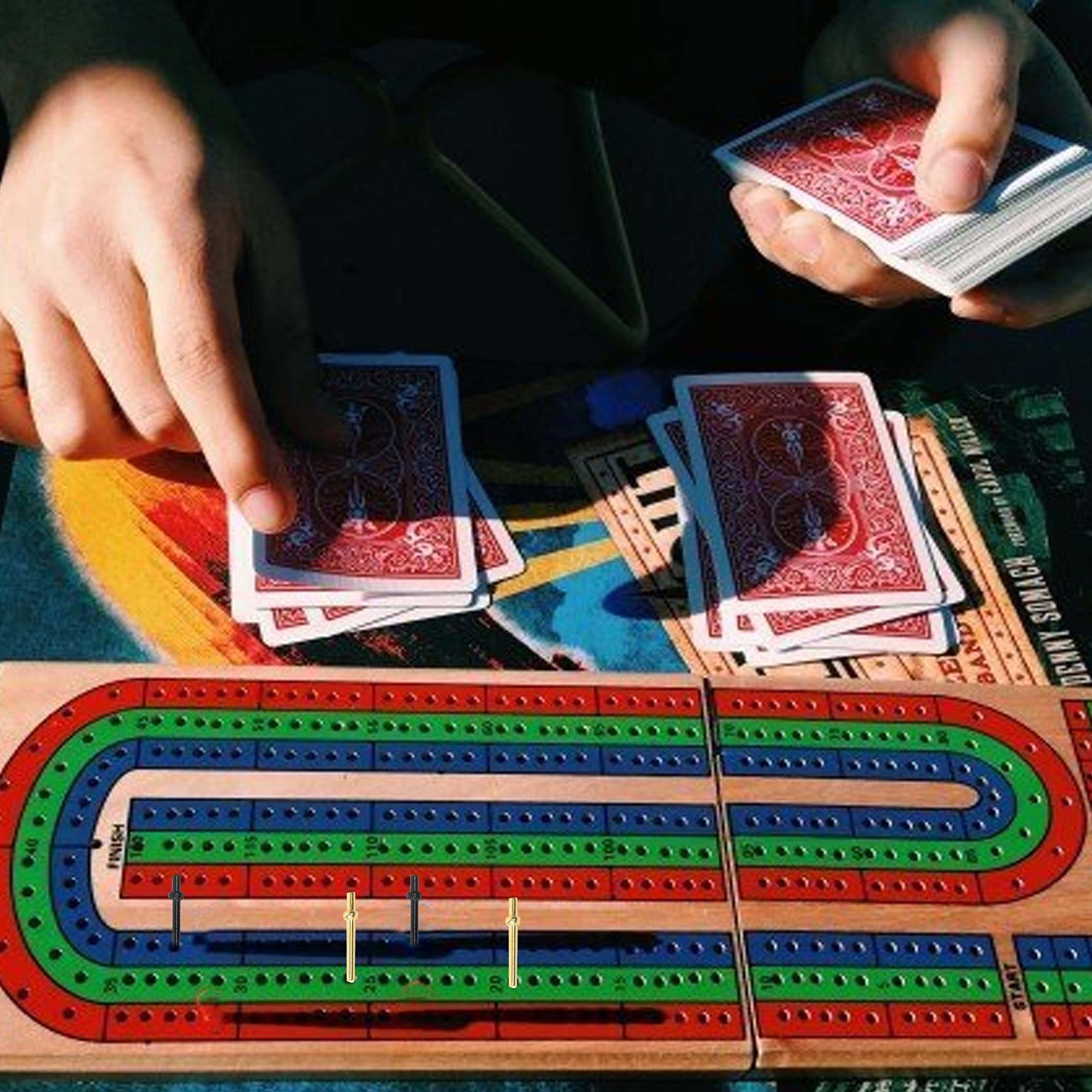 FUNPENY board shows color-coded tracks for easy scoring during games
