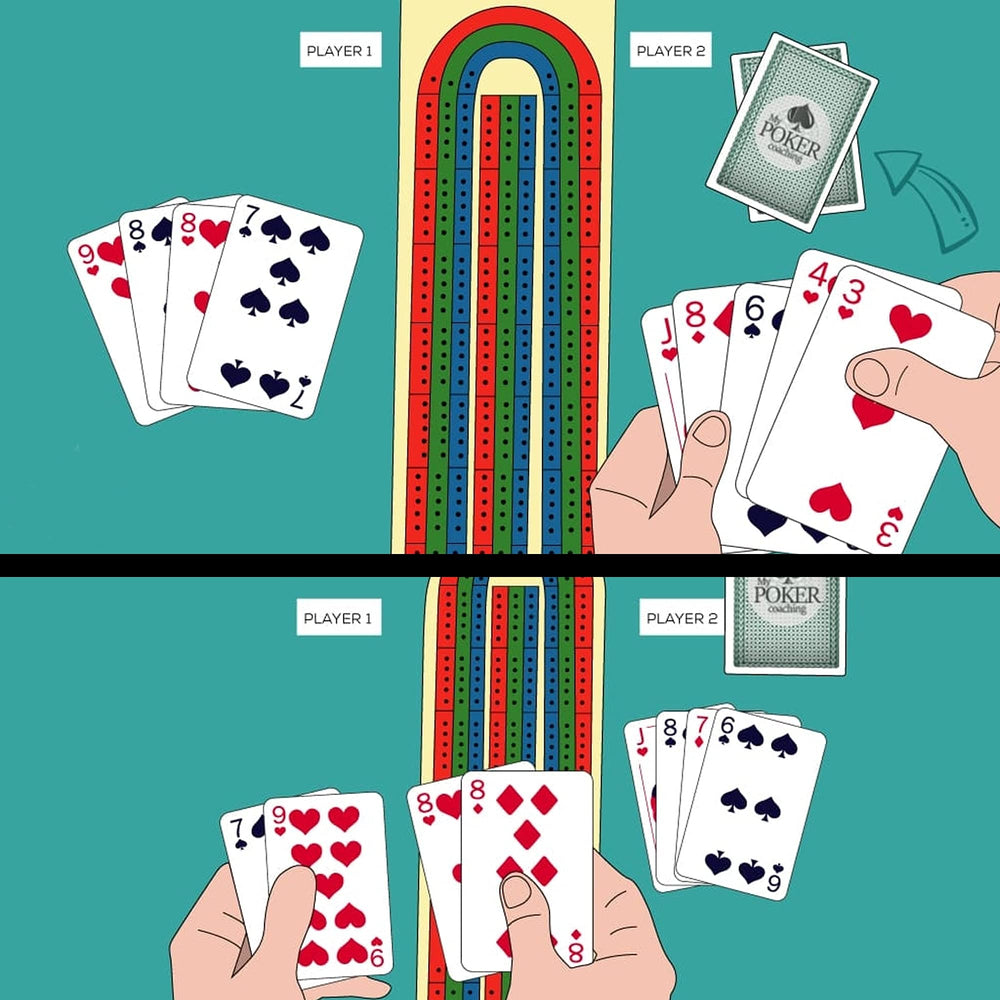 Deck of playing cards included with FUNPENY set for immediate cribbage rounds