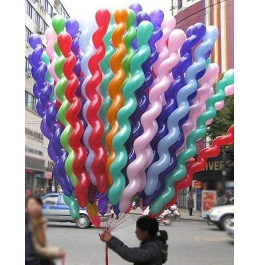 FUNPRT 40-inch latex spiral balloon pack for vibrant party decoration.