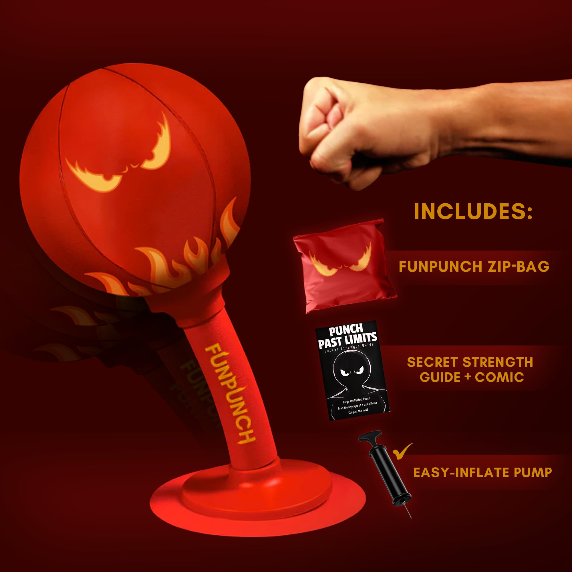 FunPunch Rage Bag with suction cup attachment offers versatile mounting and easy setup.