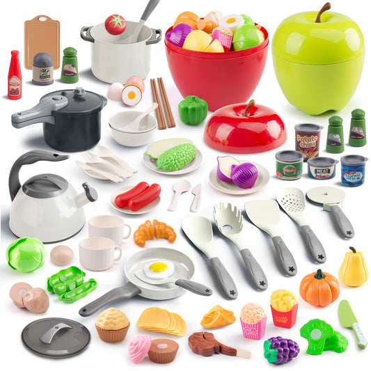 Funpynani 100-piece kitchen playset with imaginative pretend cooking and role play.