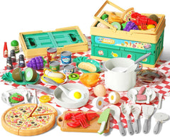 Funpynani 80-piece kitchen playset for imaginative cooking and family pretend meals.