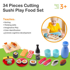 Funpynani detailed textures on sushi toy offer rich sensory play with realistic design.