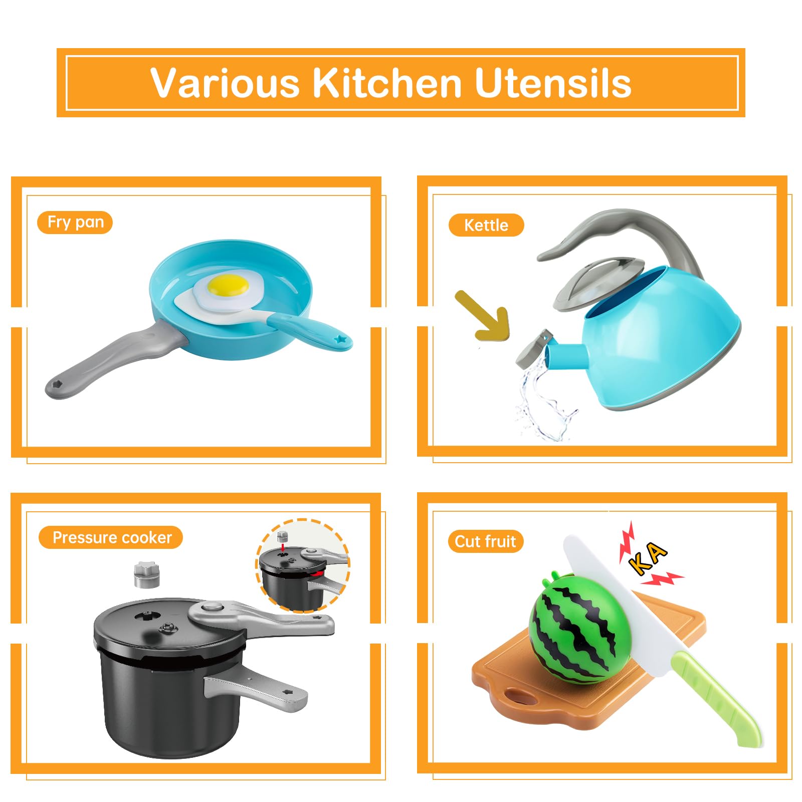 Funpynani pressure-cooker-rotating-lid turquoise realistic pretend cooking for roleplay and sequencing
