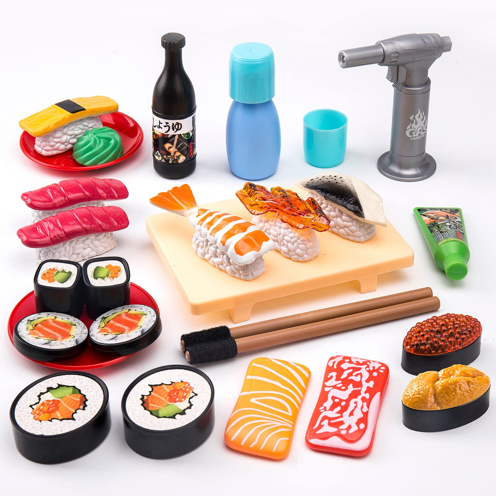 Funpynani sushi-slicing-play-food-set-34-pcs encourages imaginative cooking play with authentic textures.