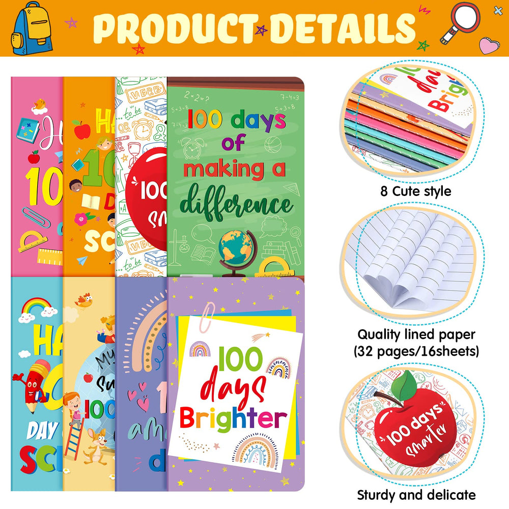 Funrous 100 Days Brighter notebook design motivates schoolwork