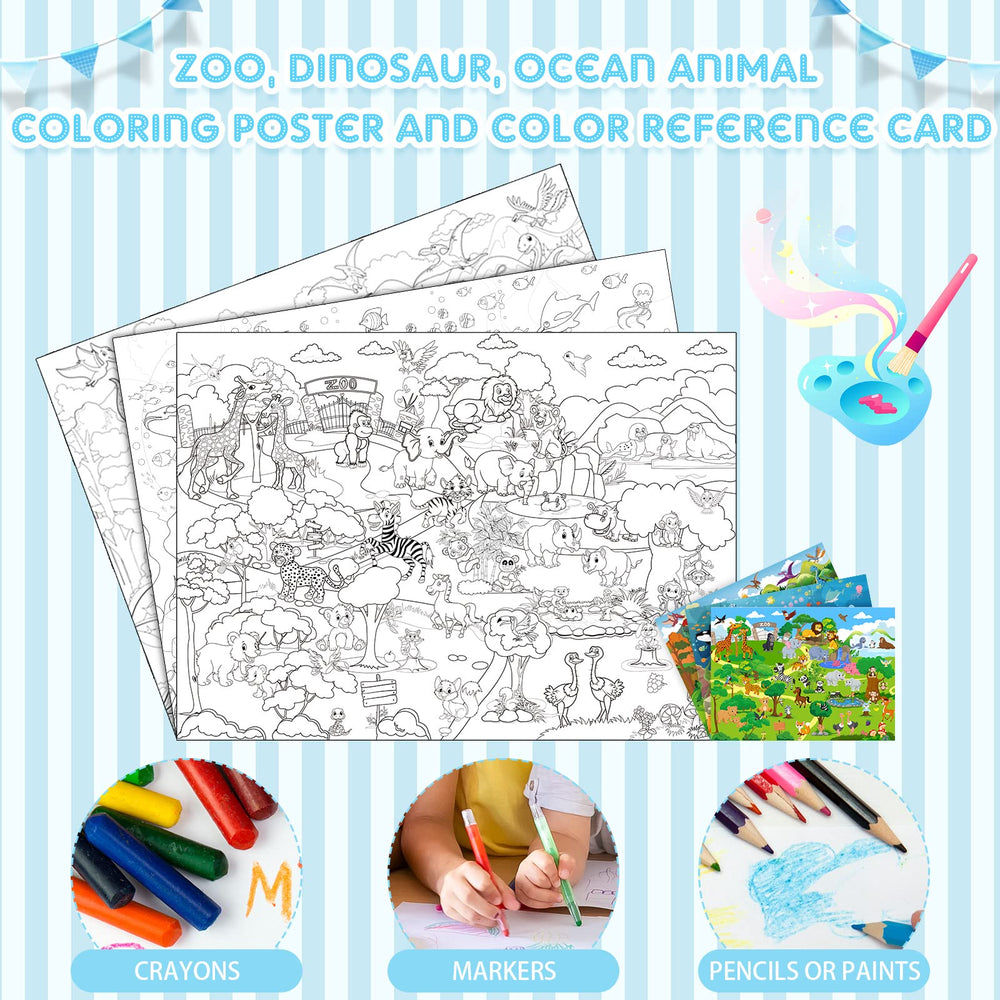 Funrous ocean creature giant poster ideal for immersive family coloring sessions
