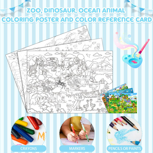 Funrous ocean creature giant poster ideal for immersive family coloring sessions