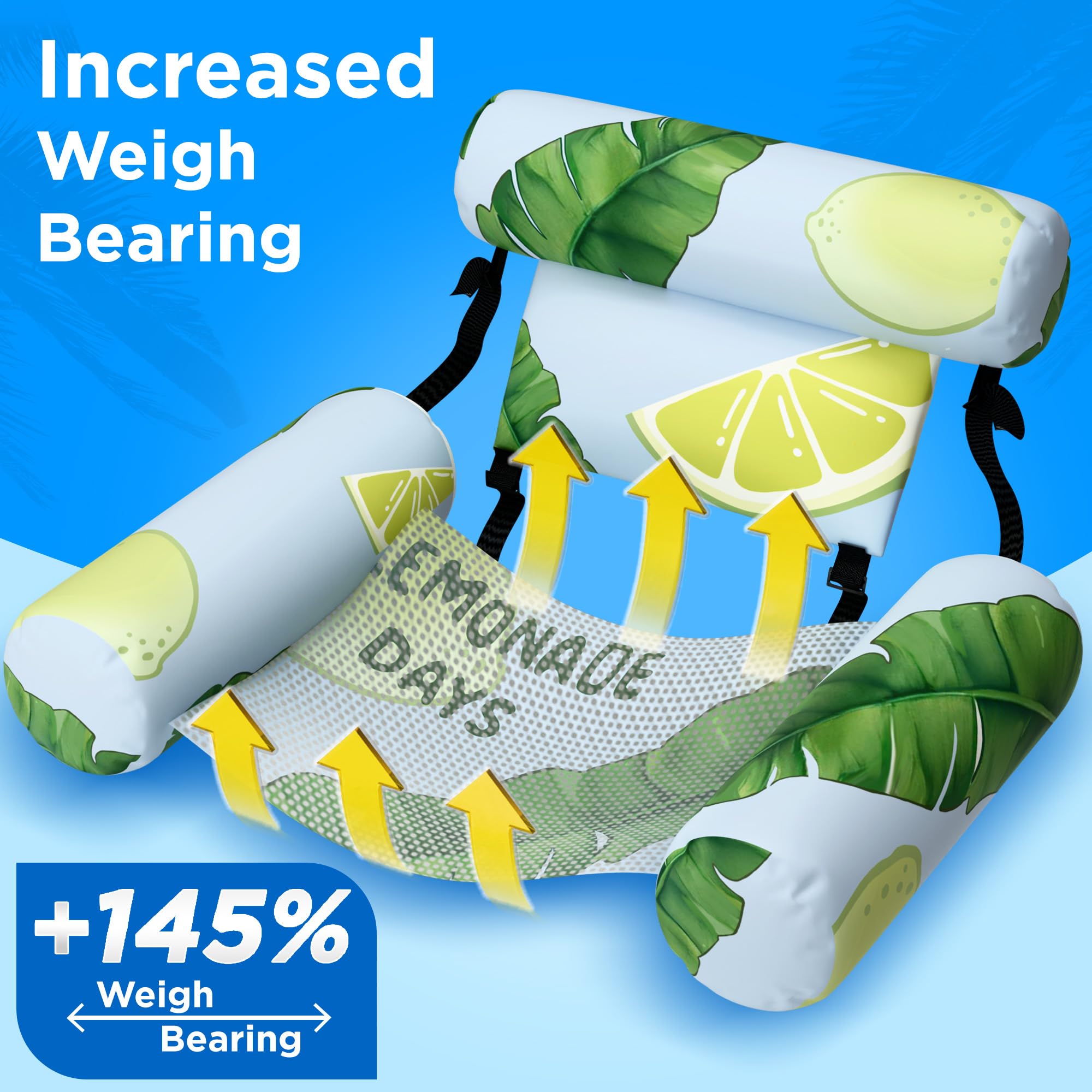 Funscape adjustable armrests customize your lounging position.