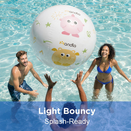 Funscape ball close-up shows durable, thick material for active games.