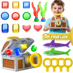 Funscape bright colors help kids spot the dive toys during pool play.