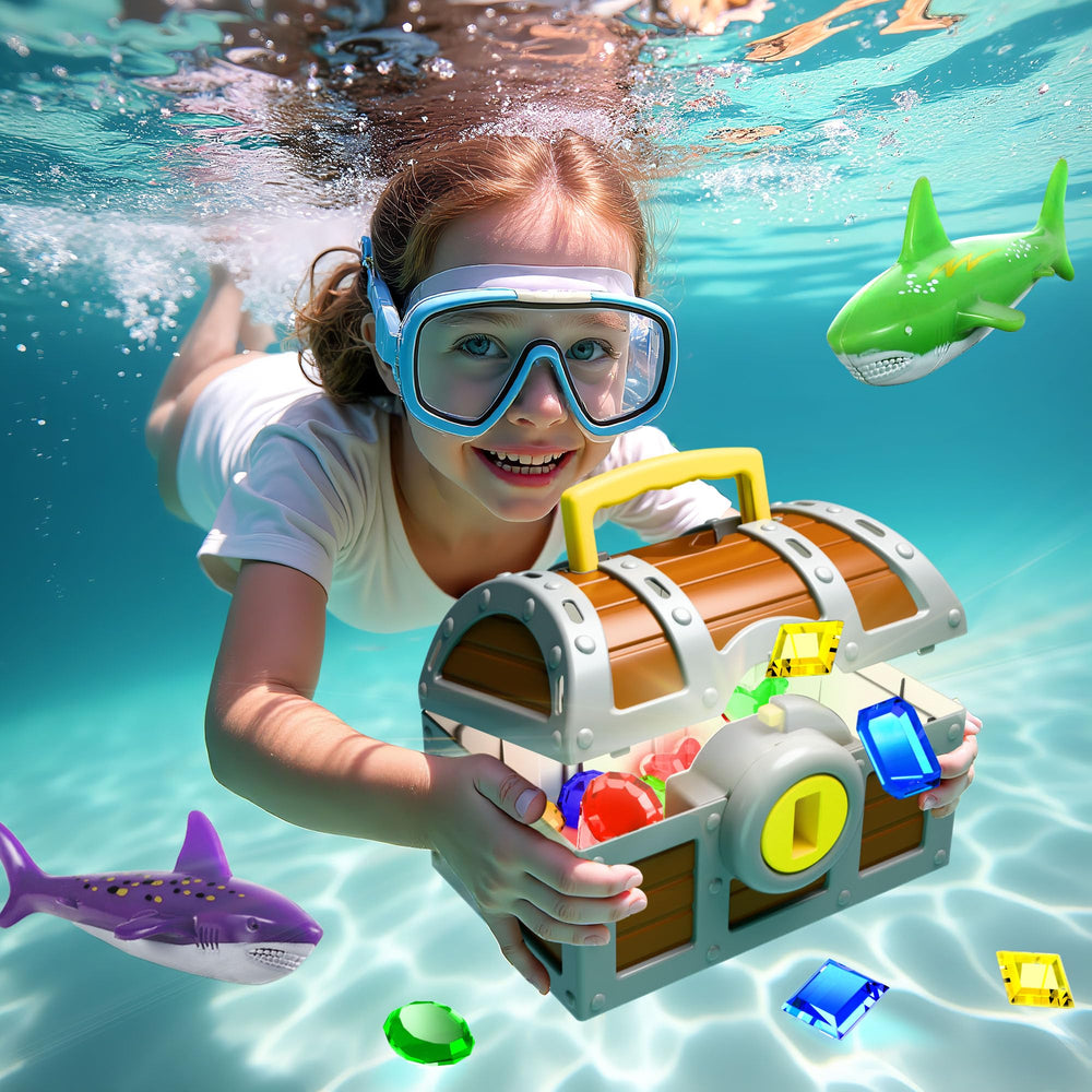 Funscape diving chest underwater ready for dive and unlock treasure games.