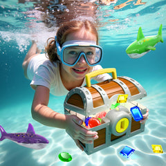 Funscape diving chest underwater ready for dive and unlock treasure games.